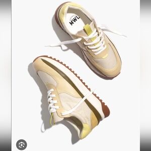 MWL Beige & Yellow Retro Runner Sneakers 7.5